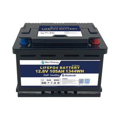Beli RV LiFePO4 Baterai untuk penyimpanan energi 12V 105AH dengan BT dan pemanasan sendiri online manufacture
