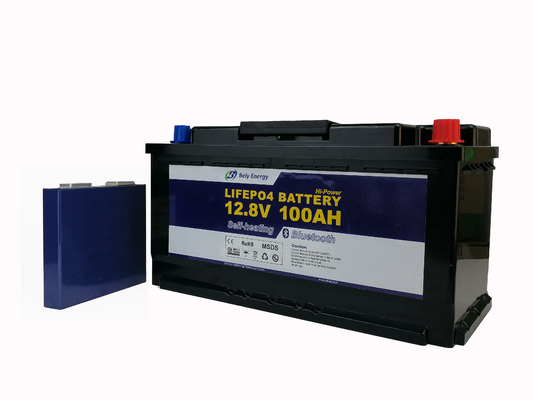 Beli Kafilah UPS 12V 100AH ​​Baterai Lithium LiFePO4 Dengan Elemen Pemanas Bluetooth online manufacture