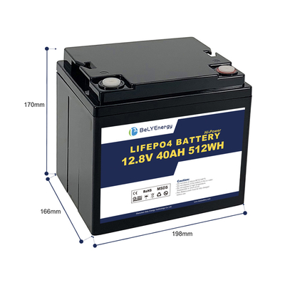 Bely Energy 12V 40AH LiFePo4 Baterai Berat Ringan Untuk UPS / EV / Yacht