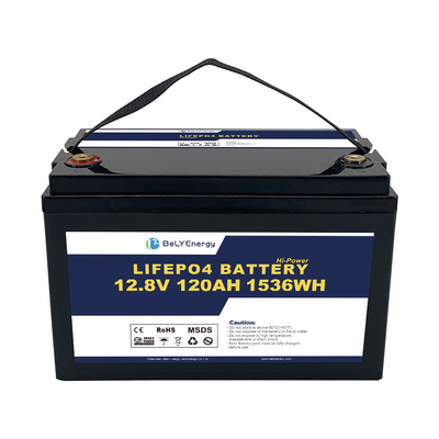Baterai Lifepo isi ulang 12v 120ah 1536 Wh Berat Ringan Untuk RV Motorhome Camper