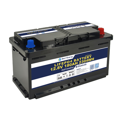 IP65 Lapisan LiFePo4 Baterai 12V180AH untuk RV 5000 Siklus Kehidupan 2304Wh Energi