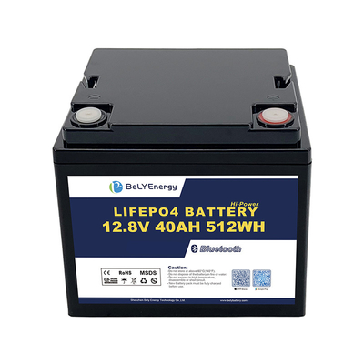 Kapasitas 12,8V 40Ah Bluetooth Baterai Lithium IP65 Perlindungan Kandang 512Wh Energi