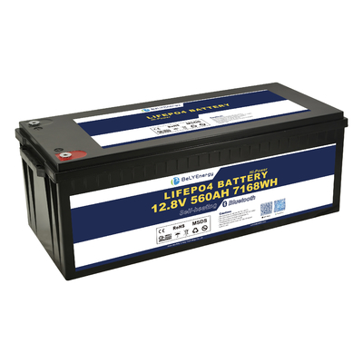 ABS Shell Long Lifespan 12.8V 560Ah LiFePO4 Lithium Baterai Dengan Konektivitas Bluetooth