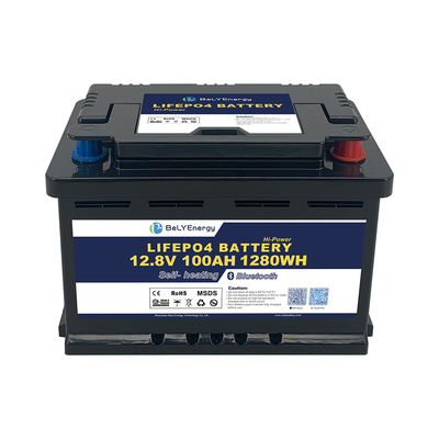 RV LiFePO4 Baterai untuk penyimpanan energi 12V 100AH dengan BT dan pemanasan sendiri