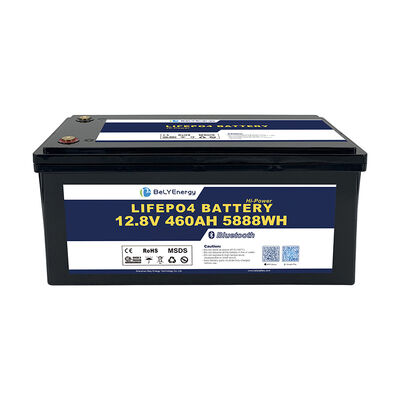 LiFePO4 12V460Ah M8 Terminal Tipe Bluetooth Baterai Litium 3.5V Sel Balancing Voltage 100A Listrik Kontinyu untuk Aplikasi