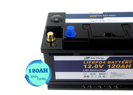 12 Volt 120Ah Lifepo4 Led Light Baterai Lithium Baterai Isi Ulang 12V Deep Cycle