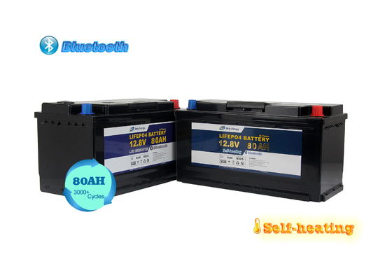 12V 80Ah BT4.0 Pemanasan Baterai Lithium Laut Camping Car Iron Phosphate Lithium
